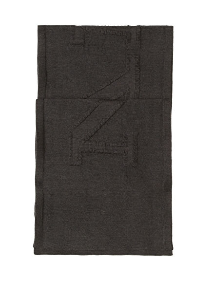 Logo Detailed Men's Wool Scarf