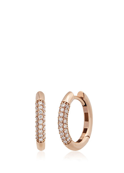 Pave Women's Gold Small Hoop Earrings