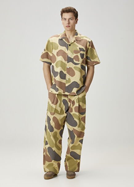 Yuki Camouflage Patterned Embossed Pants