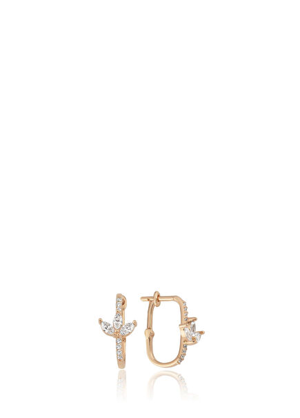 Lotus Paper Clip 14K Gold Women's Earrings