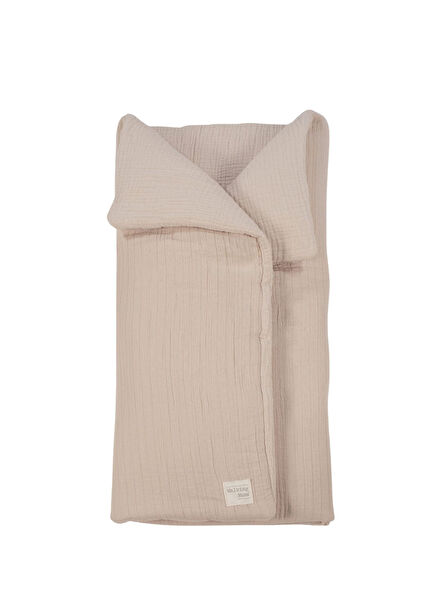 Apricot Bej Pamuklu Eco Mum Kundak Bebek Battaniyesi