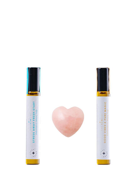 Feel Well Pembe Kuvars ve Canlandırıcı ve Rahatlatıcı Masaj Yağı 2x10 ml Cilt Bakım Seti