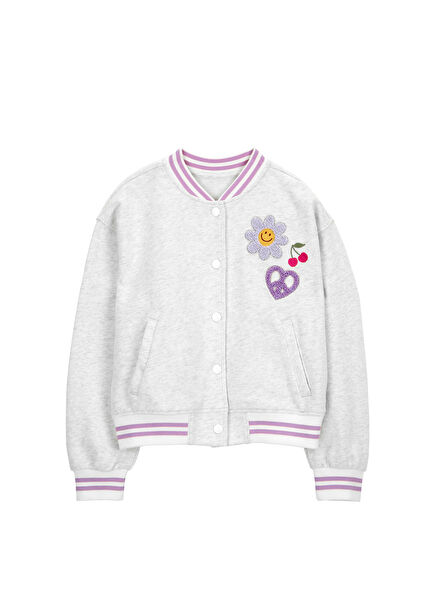 Grey Snap Girls' Jacket