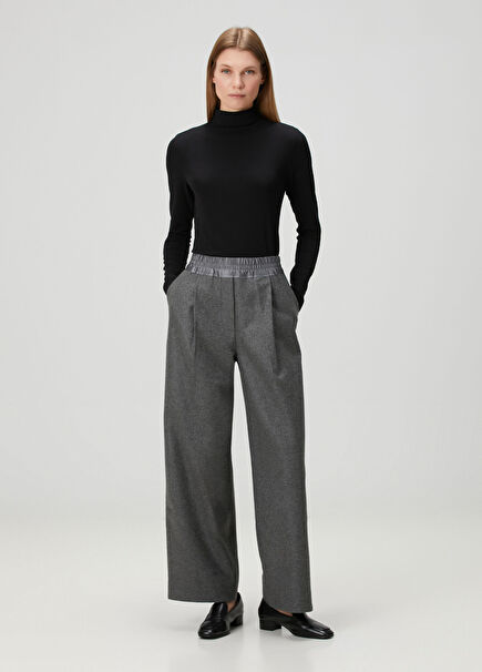 Relaxed Grey Wool Trousers
