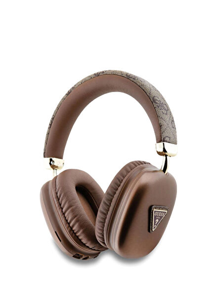 Brown Over-Ear Bluetooth Headphones with Triangle Pattern 5.3