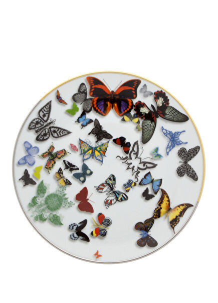 Butterfly Parade White Porcelain Cake Plate