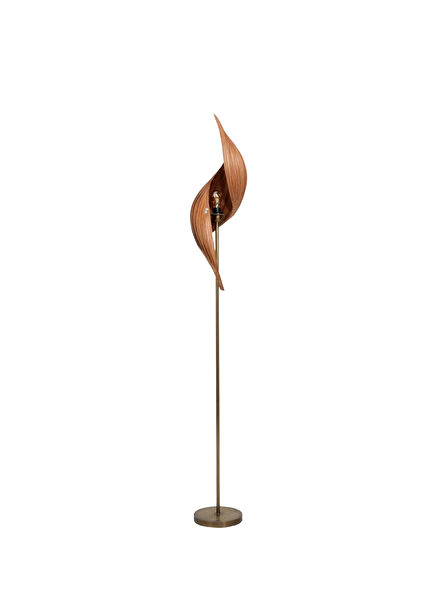 Coconut Spiral Form Red Brown Metal Floor Lamp 175 cm