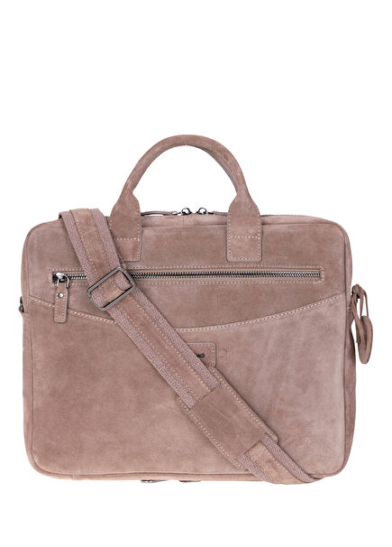 Sand Still Krem Bej Süet Deri 13-14" MacBook Laptop Çantası