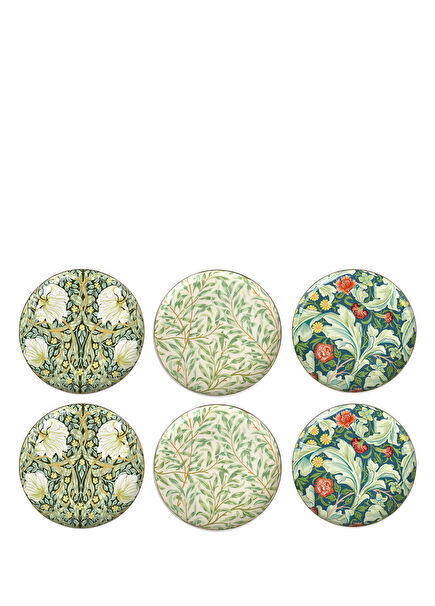 Sylva Colorful Patterned New Bone China Porcelain 6-Piece Serving Plate Set