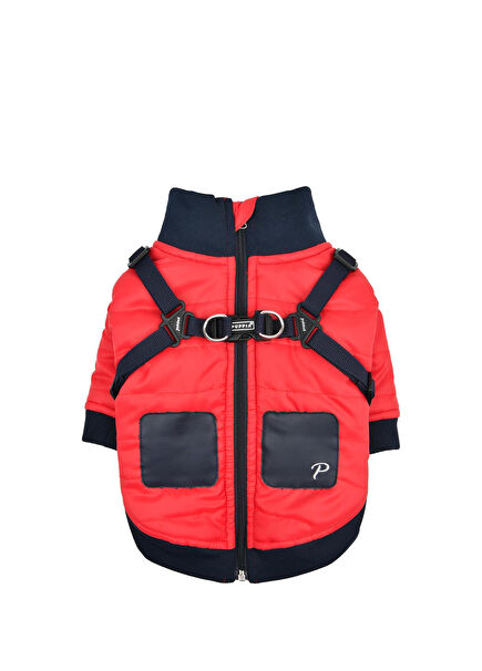 Stratus Dog Jumper Kırmızı Lacivert Tasmalı Köpek Montu