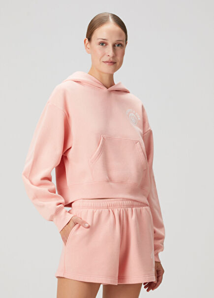 California Emblem Soft Salmon Crop Sweatshirt