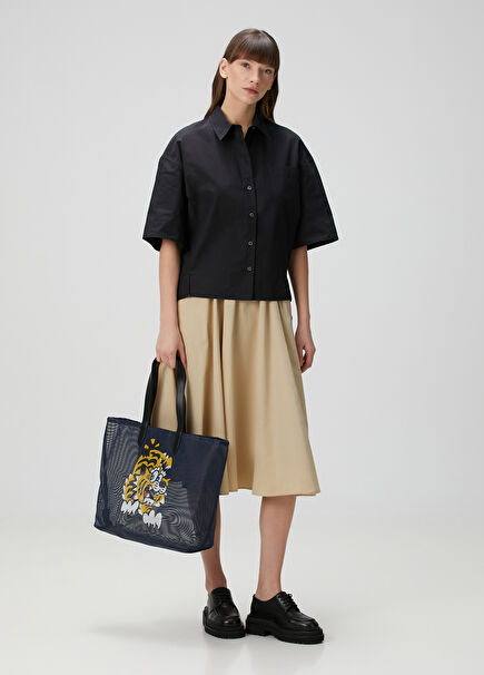 Boke Flower 2 0 Beige Midi Skirt
