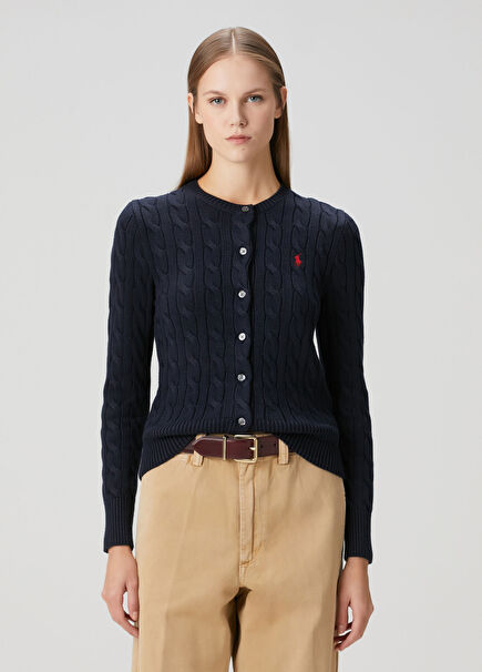 Lacivert Saç Örgü Hırka