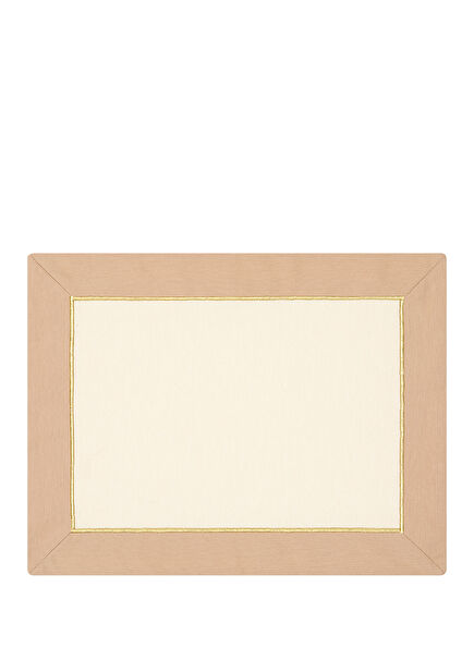 Pure Harmony Cream Beige Gold Color Embroidered Placemat