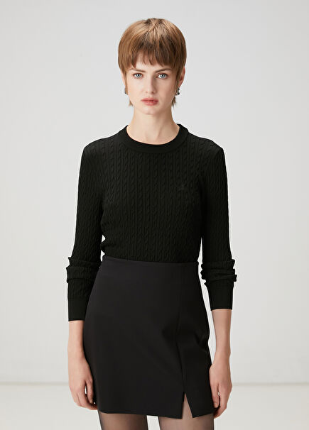 Black Cable Knit Sweater