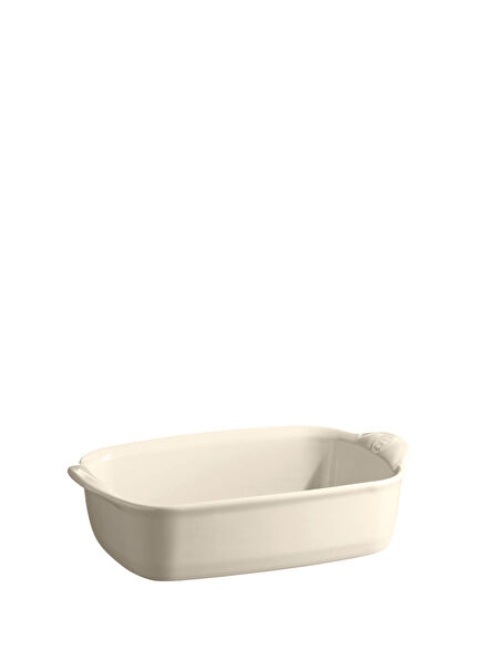 Ekru Seramik Dikdörtgen Fırın Kabı 22x14 cm