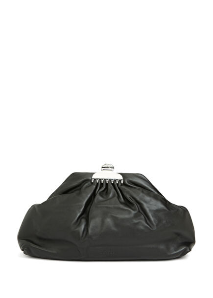 Claw Siyah Kadın Deri El Çantası