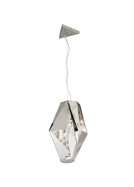 Crystal Rock Chrome Metal Pendant Chandelier