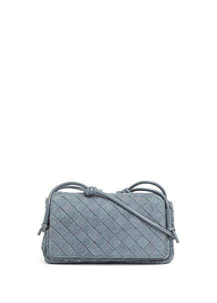 Blue Women's Suede Shoulder Bag