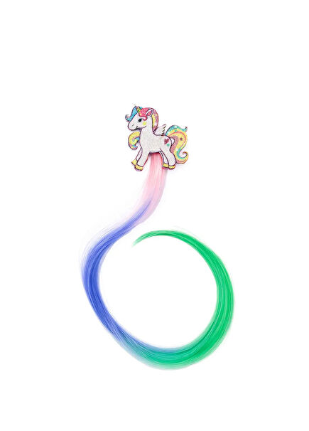 Mini Rainbow Unicorn Kız Çocuk Saç Klipsi