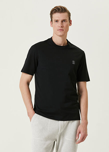 Siyah Logo Baskılı T-shirt