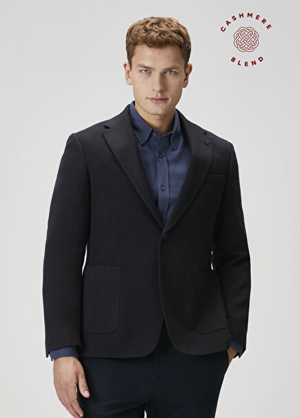 Navy Blue Premium Cashmere Jacket