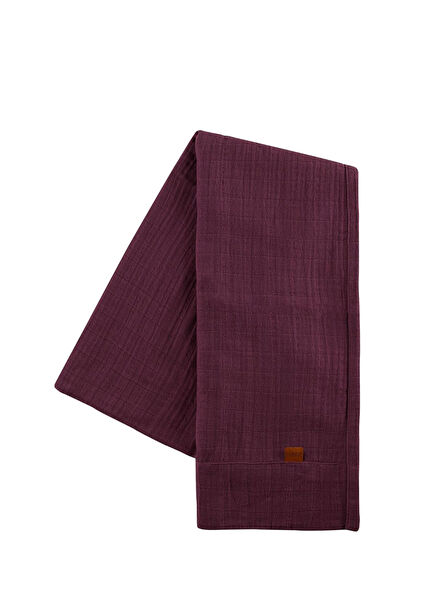 Burgundy 100% Cotton Muslin Runner 50x160 cm