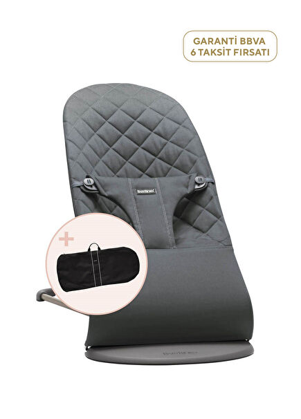 Bliss Anthracite Cotton Woven 0-13 kg Baby Carrier and Anthracite Carrying Bag