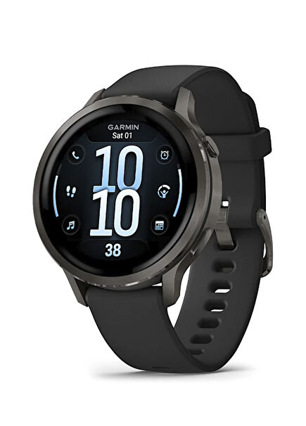 Venu 4 41 mm Siyah Silikon Kayışlı Akıllı Saat