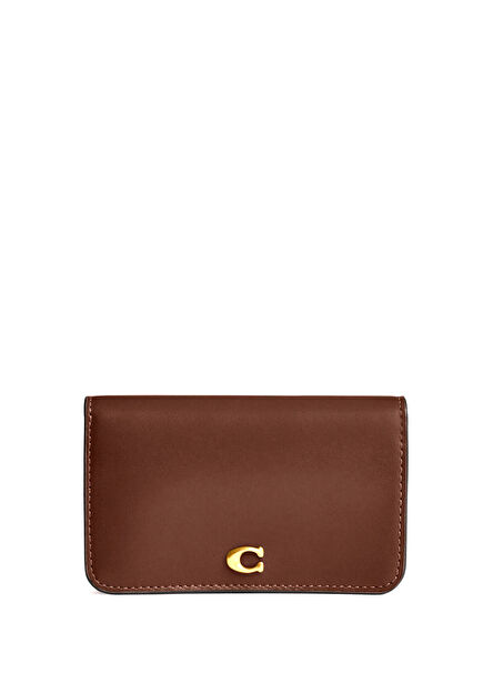 Essential Slim Brown Women's Leather Card Holder