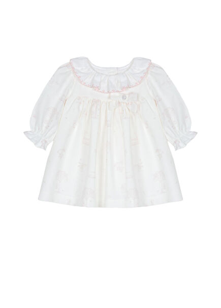 Beyaz Pamuklu Kız Bebek Elbise