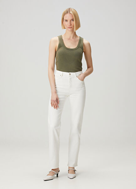 Ruler Straight White Jeans