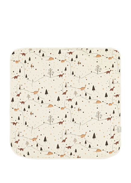 DinoDrift Kahverengi %100 Pamuk Müslin Bebek Örtü