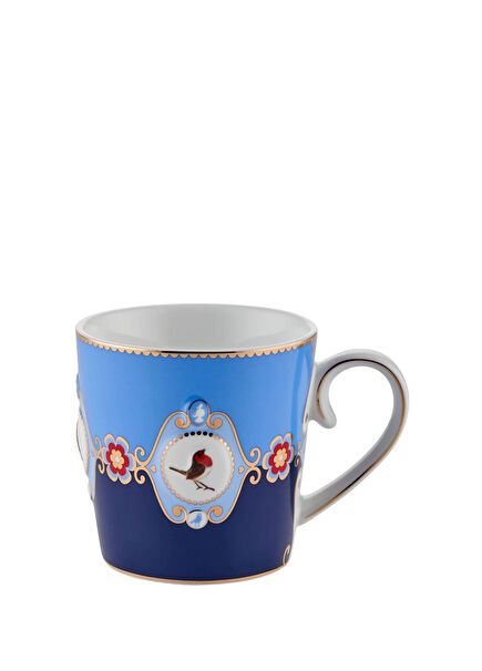 Love Birds Madalyon Desenli Porselen Kupa