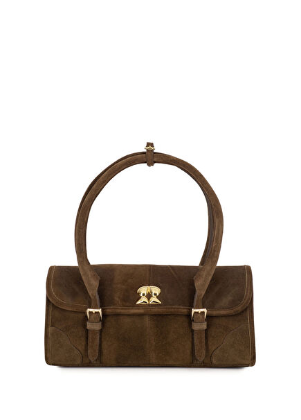 Amara Kahverengi Kadın Süet Omuz Çantası