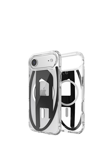 iPhone 17 Air Magsafe Compatible Oval D Metallic Black Phone Case