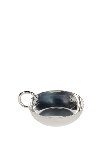 Silver Round-Handled Snack Bowl