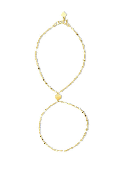 Lovely Sparkling Chain Heart 14K Gold Female Falcon