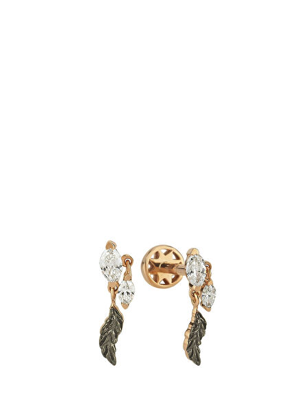 Goddess Freya's Gold Cartilage Earring with Feathe