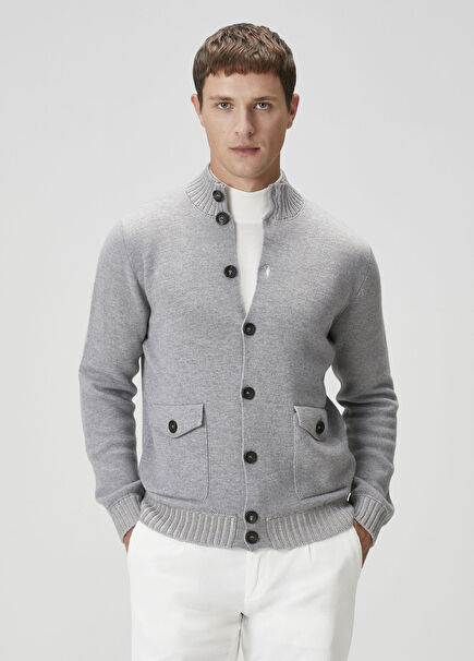 Gri Yün Triko Hırka