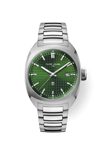 Chief Date Green Metal Steel Men's Wristwatch