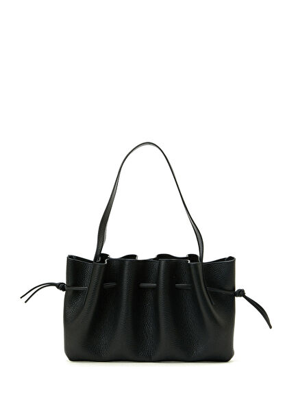 Scallop Black Women's Leather Bag