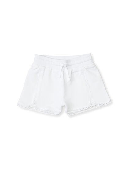White Fisto Detailed Girls Shorts