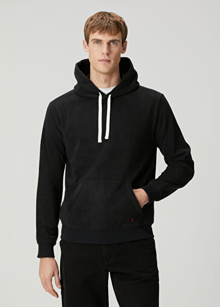 Black Hooded Pajama Top