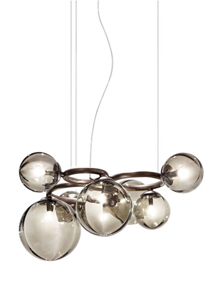 Puppet Ring Smoked Glass Chandelier