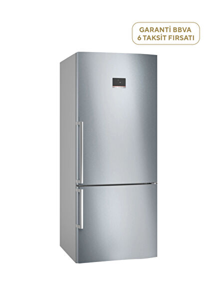 KGN76CIE0N Serie 6 Inox NoFrost Refrigerator with Bottom Freezer 526 lt