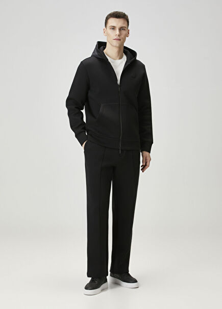 Siyah Beli Kordonlu Eşofman Altı