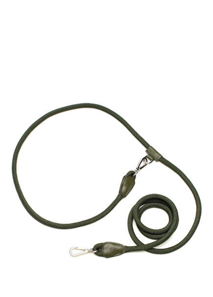 Khaki Paracord and Leather Hands-Free Dog Harness