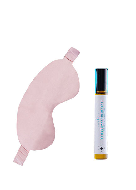 Blush Travel Pembe Uyku Maskesi ve Rahatlatıcı Masaj Yağı 10 ml Cilt Bakım Seti