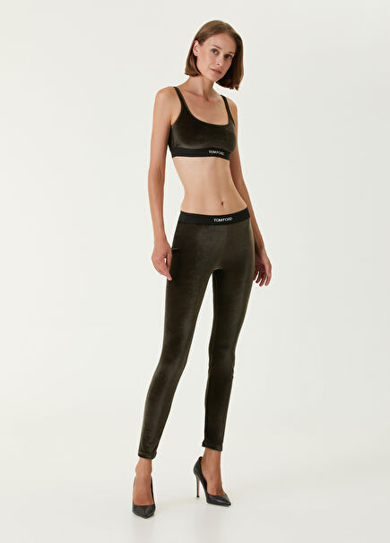Green Velvet Leggings